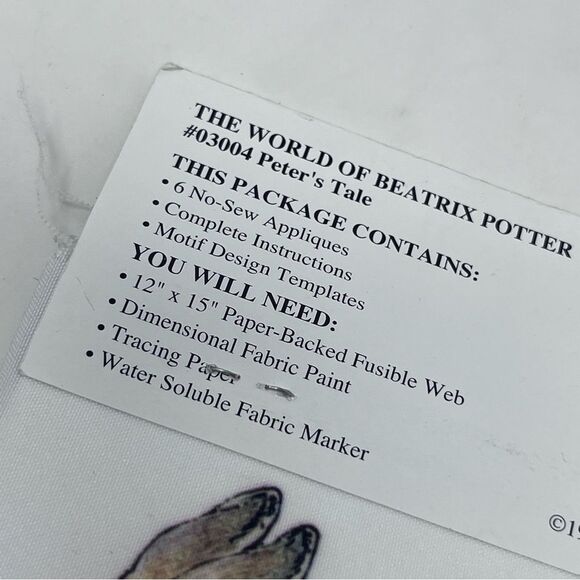 1993 Beatrix Potter No Sew Fabric Appliqués
Benjamin Peter Jemina - Picture 7 of 12